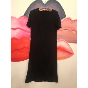 Extra Long Black Tee with Side Slits